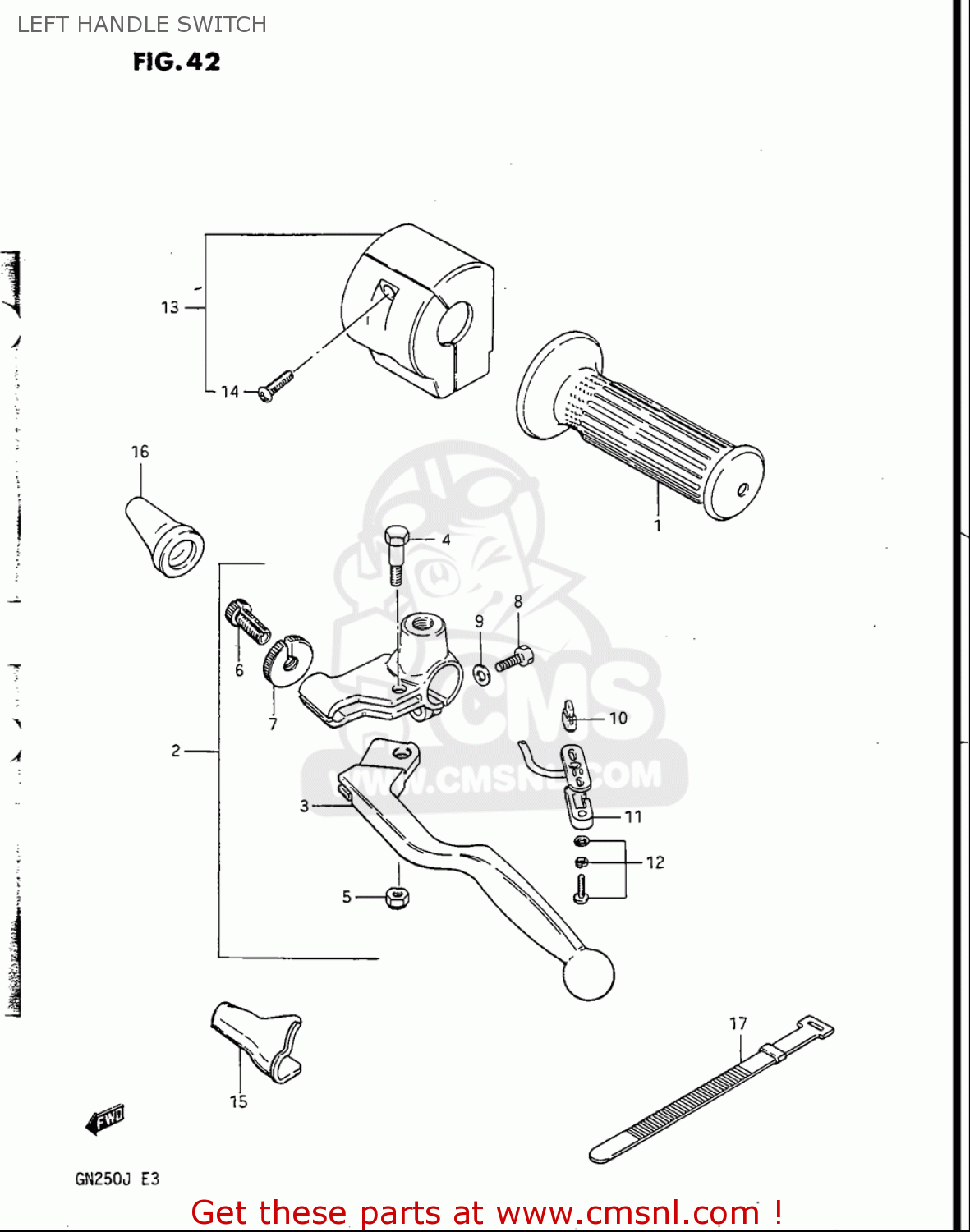 LEFT HANDLE SWITCH GN250 1988 (J) USA (E03)