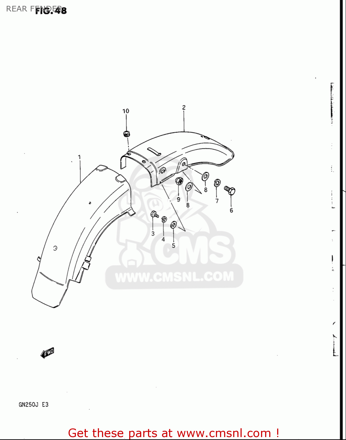 REAR FENDER GN250 1988 (J) USA (E03)