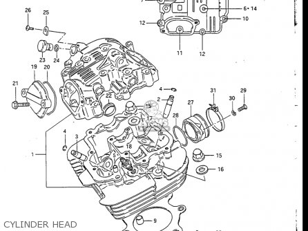 CYLINDER HEAD - GN250 1988 (J) USA (E03)