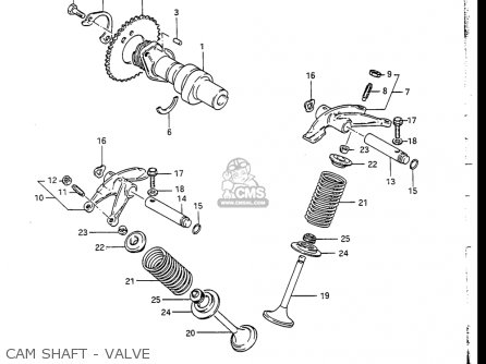 CAM SHAFT - VALVE - GN250 1988 (J) USA (E03)