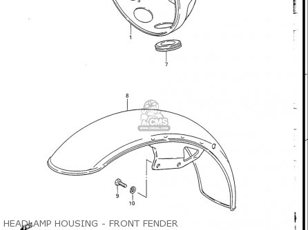 HEADLAMP HOUSING - FRONT FENDER - GN250 1988 (J) USA (E03)