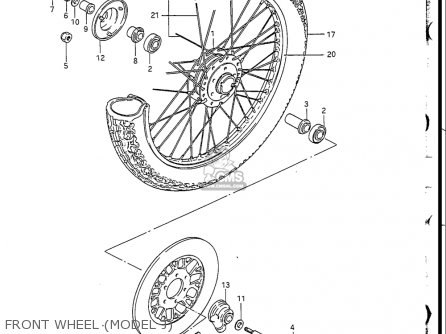 FRONT WHEEL (MODEL J) - GN250 1988 (J) USA (E03)
