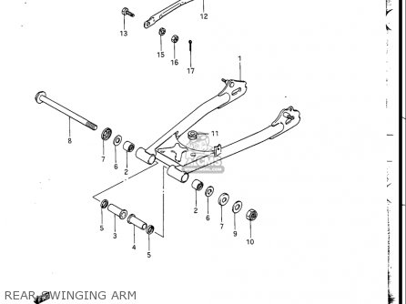 REAR SWINGING ARM - GN250 1988 (J) USA (E03)