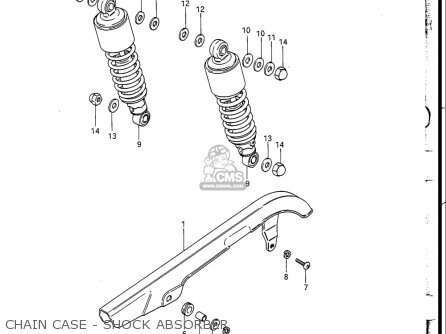 CHAIN CASE - SHOCK ABSORBER - GN250 1988 (J) USA (E03)