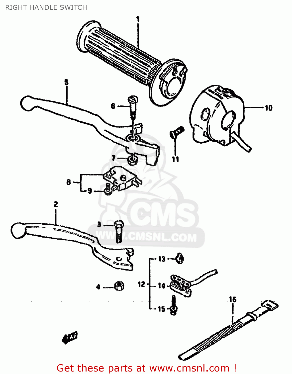 RIGHT HANDLE SWITCH GN250 1989 (K) AUSTRALIA (E24)