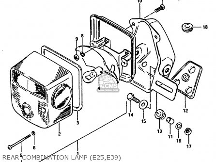 REAR COMBINATION LAMP (E25,E39) - GN250 1989 (K) AUSTRALIA (E24)