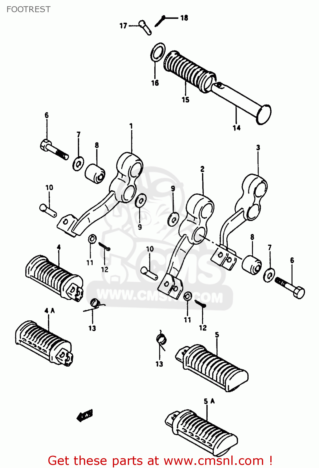 FOOTREST GN250 1990 (L) AUSTRALIA (E24)