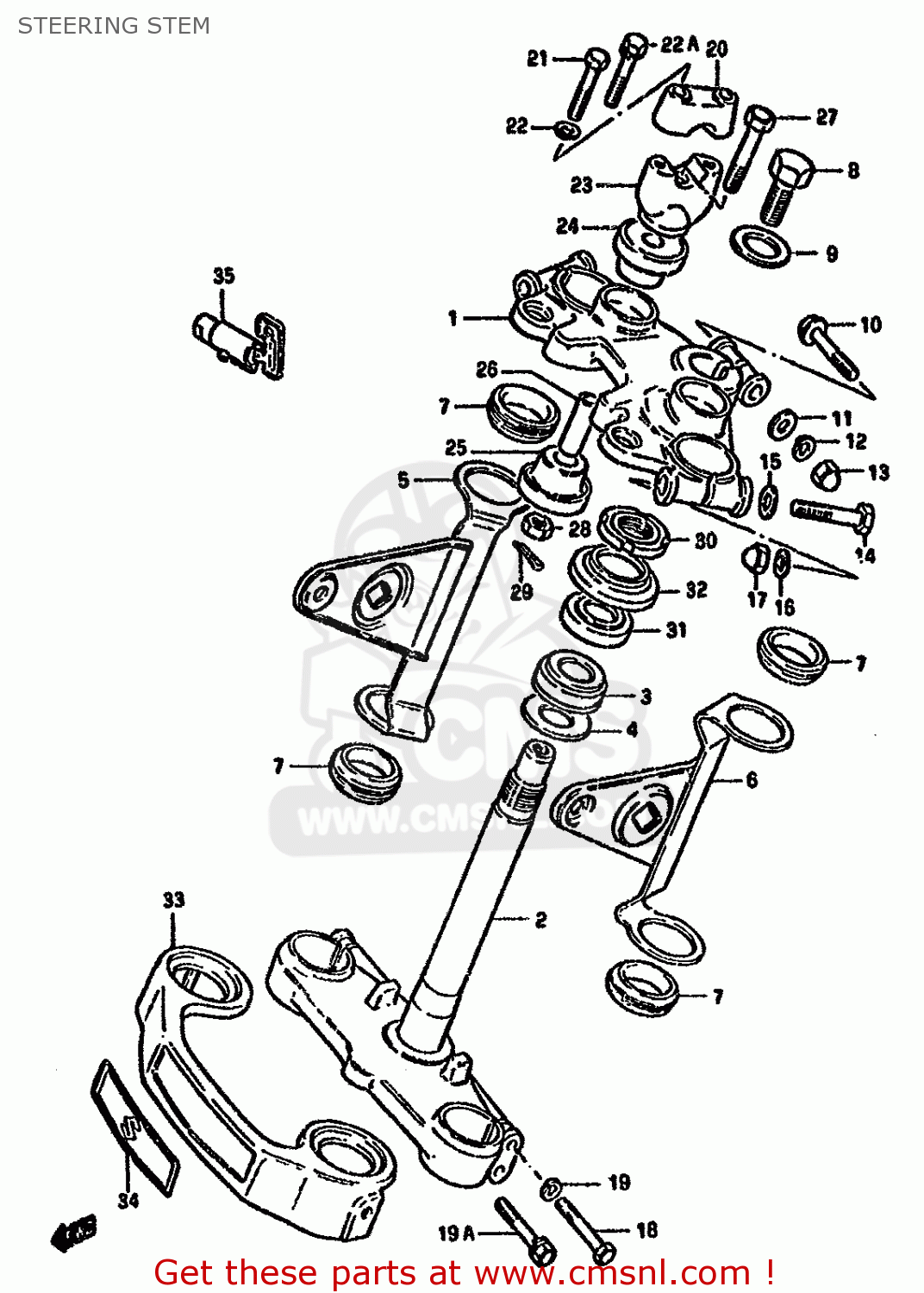 STEERING STEM GN250 1990 (L) AUSTRALIA (E24)