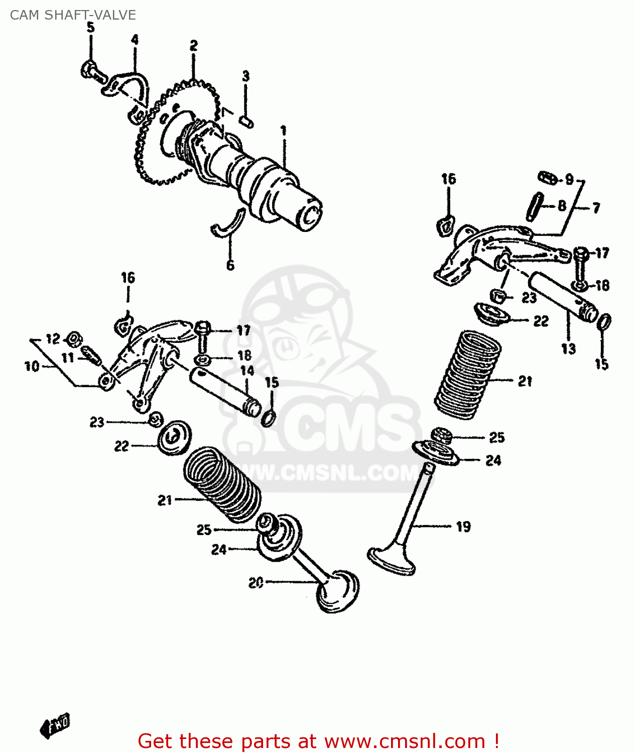 CAM SHAFT-VALVE GN250 1990 (L) AUSTRALIA (E24)