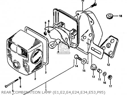 REAR COMBINATION LAMP (E1,E2,E4,E24,E34,E53,P95) - GN250 1990 (L) AUSTRALIA (E24)