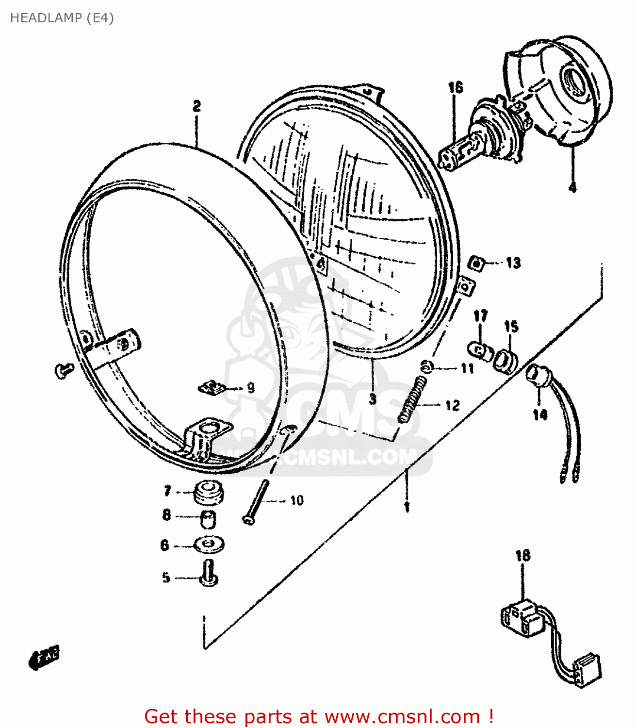 HEADLAMP (E4) GN250 1992 (N) AUSTRALIA (E24)