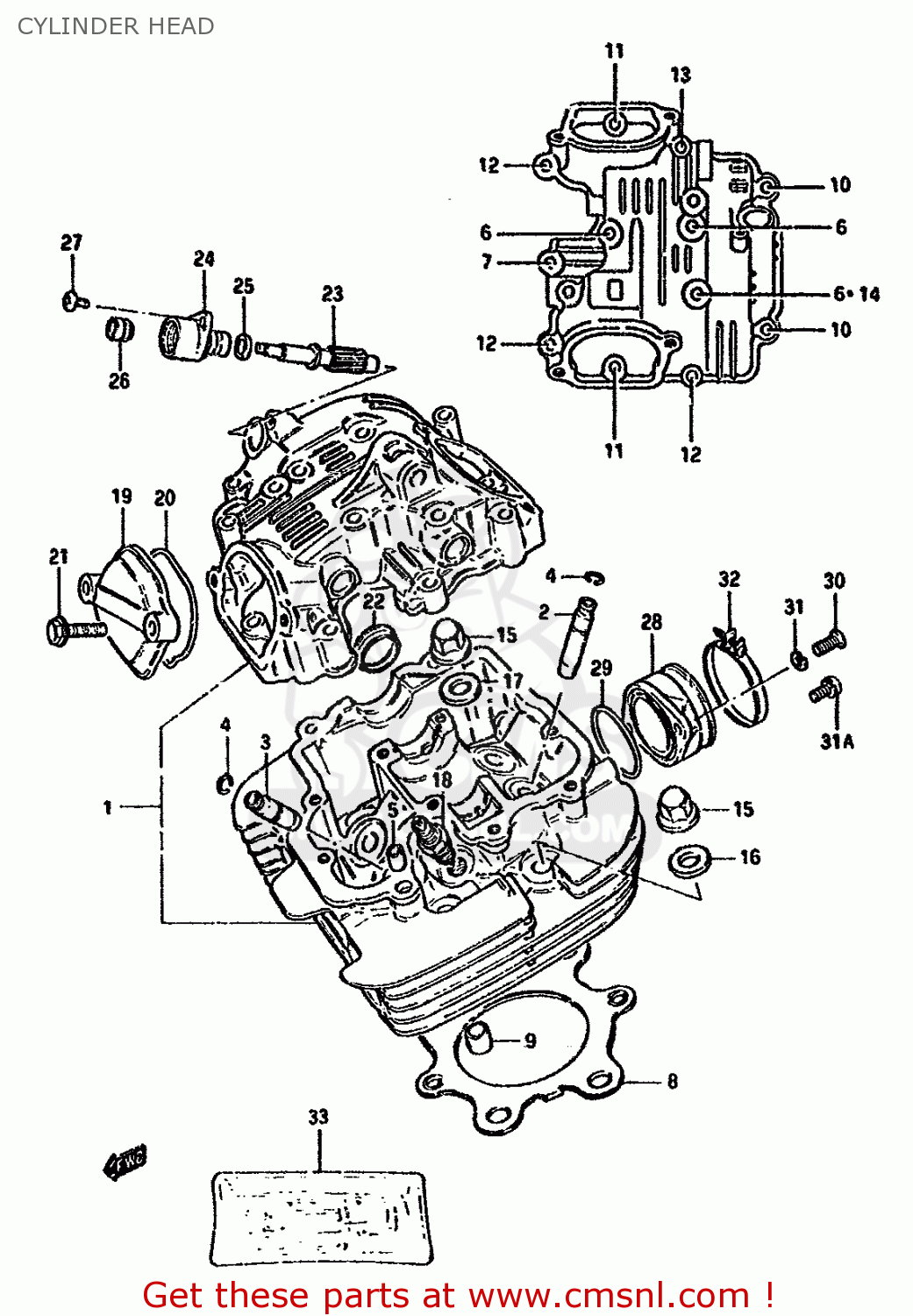 CYLINDER HEAD GN250 1993 (P) AUSTRALIA (E24)