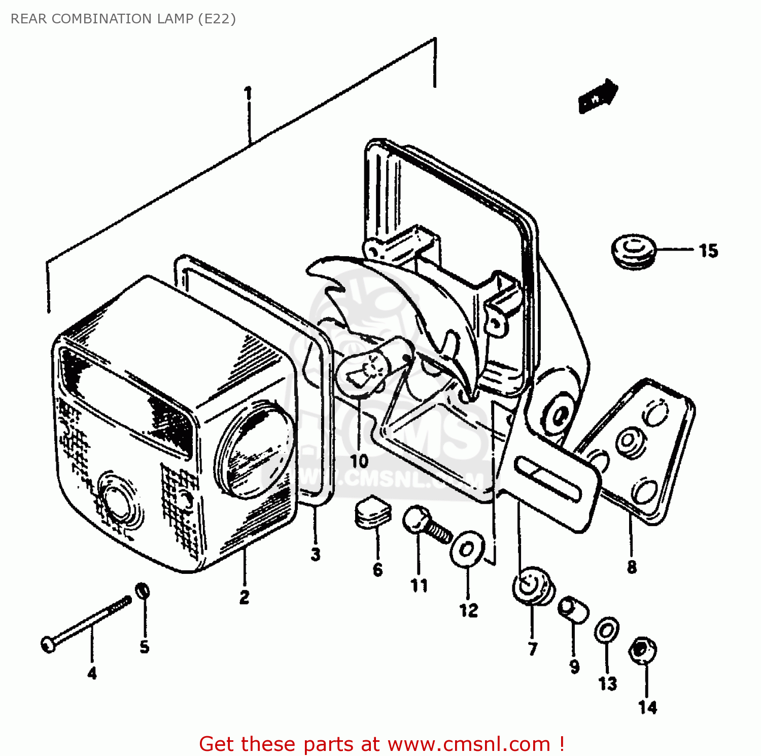 REAR COMBINATION LAMP (E22) GN250 1993 (P) AUSTRALIA (E24)