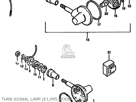 TURN SIGNAL LAMP (E1,P95,MODEL M E24) - GN250 1993 (P) AUSTRALIA (E24)