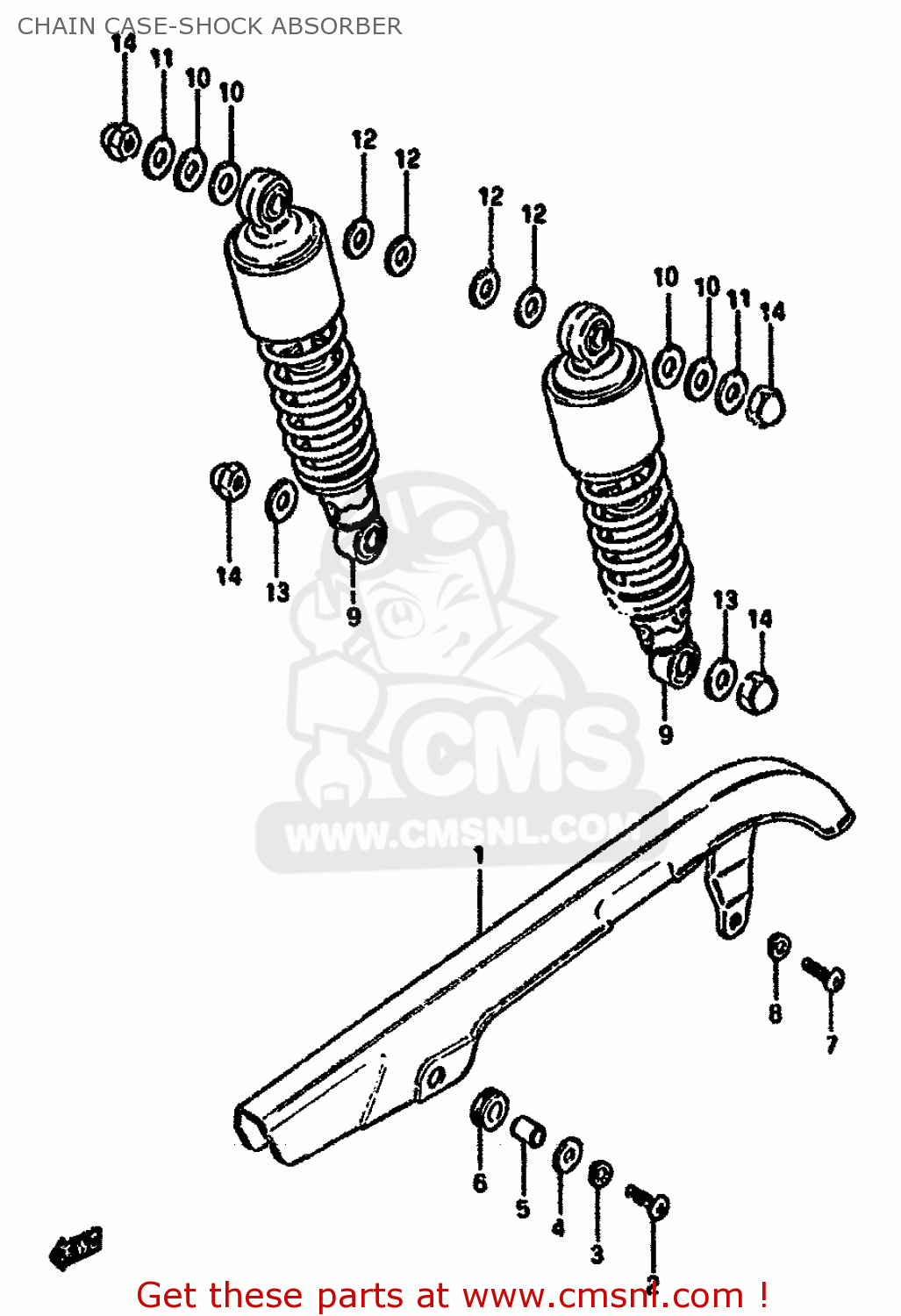 CHAIN CASE-SHOCK ABSORBER GN250 1994 (R) (E02 E04 E22 E24 E25 E34 E39 E53)