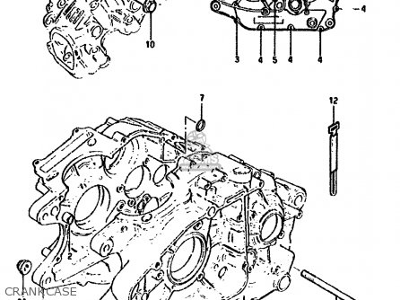 CRANKCASE - GN250 1994 (R) (E02 E04 E22 E24 E25 E34 E39 E53)