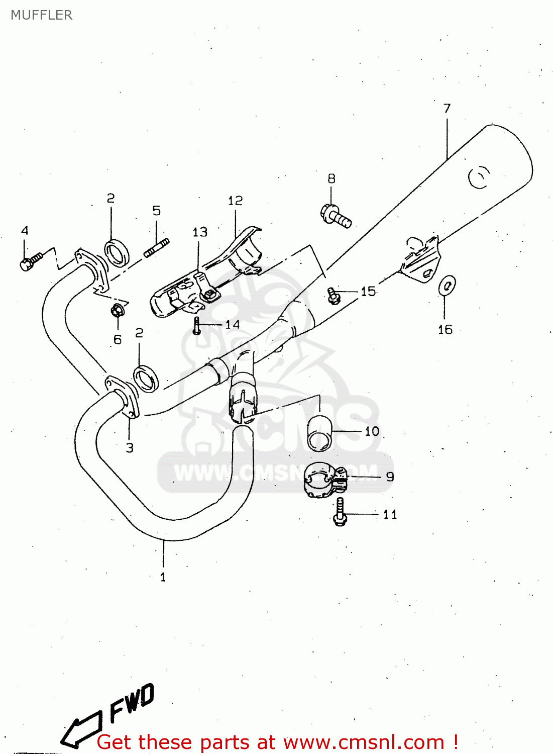 MUFFLER GN250 1996 (T) (E02 E04 E22 E24 E25 E34 E39) / P37