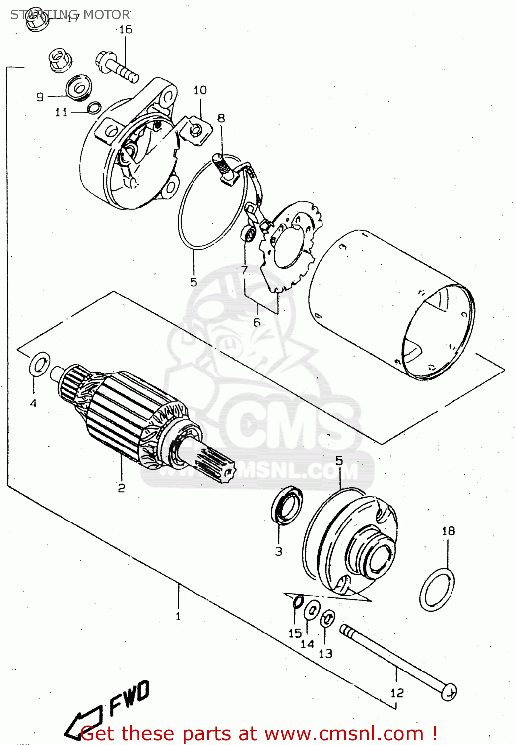 STARTING MOTOR GN250 1996 (T) (E02 E04 E22 E24 E25 E34 E39) / P37