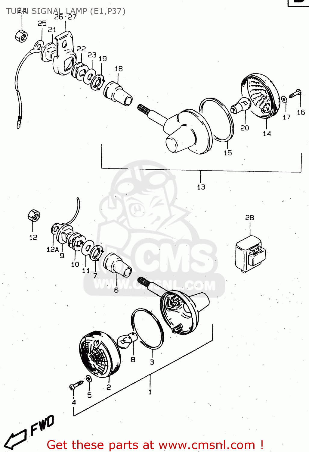 TURN SIGNAL LAMP (E1,P37) GN250 1996 (T) (E02 E04 E22 E24 E25 E34 E39) / P37