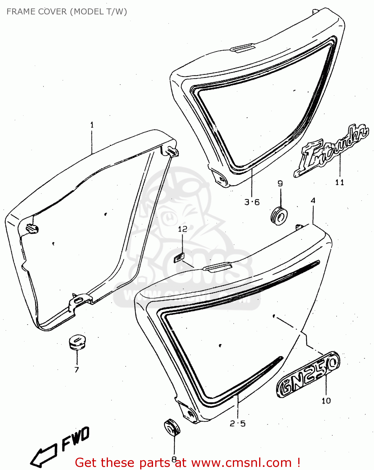 FRAME COVER (MODEL T/W) GN250 1996 (T) (E02 E04 E22 E24 E25 E34 E39) / P37