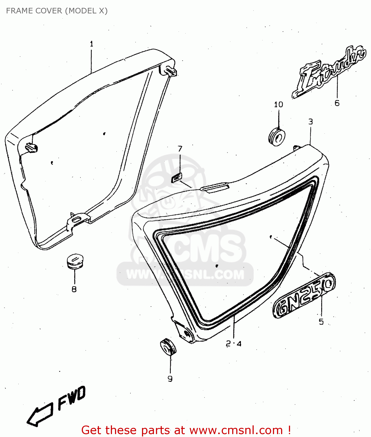 FRAME COVER (MODEL X) GN250 1996 (T) (E02 E04 E22 E24 E25 E34 E39) / P37