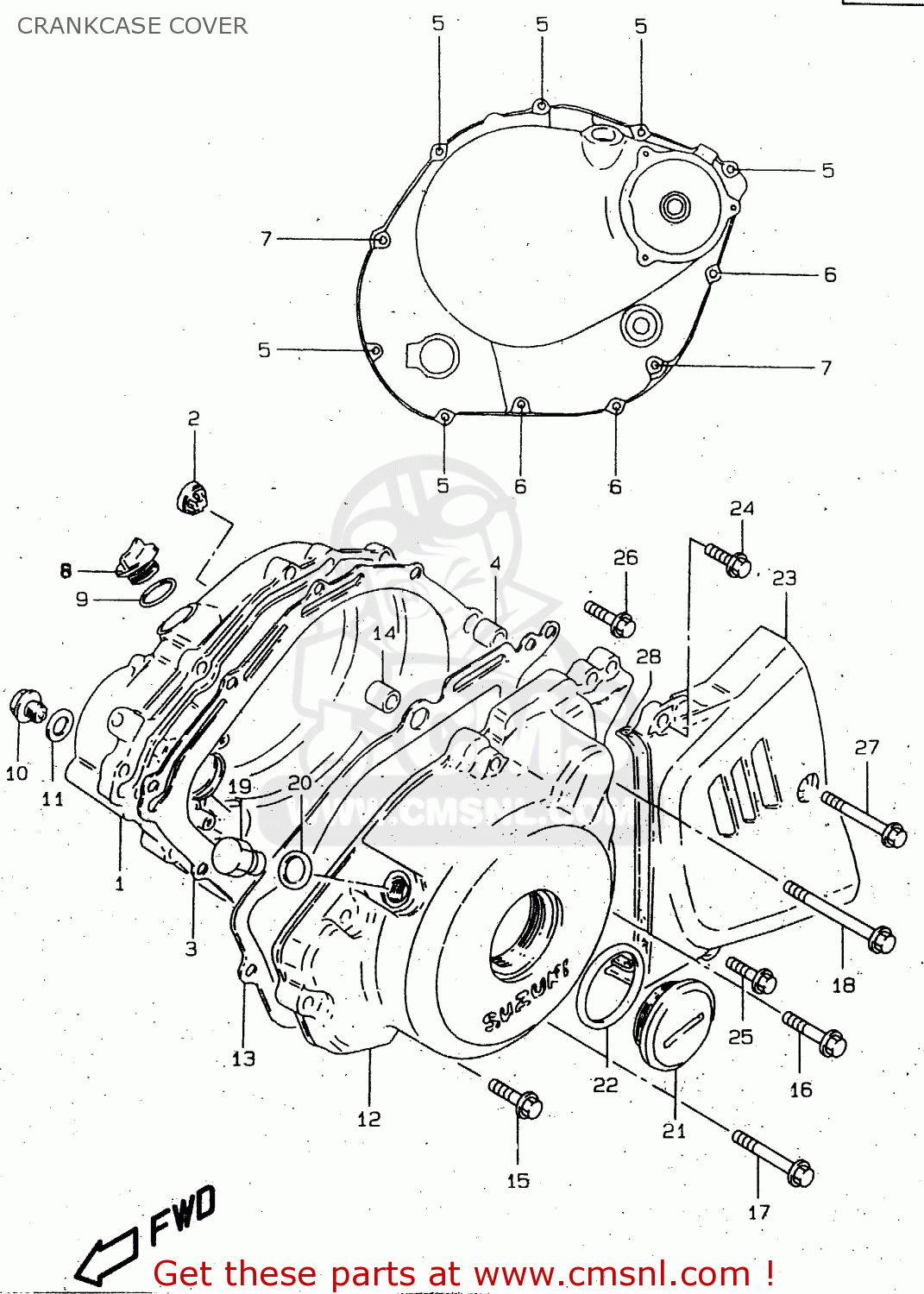 CRANKCASE COVER GN250 1996 (T) (E02 E04 E22 E24 E25 E34 E39) / P37