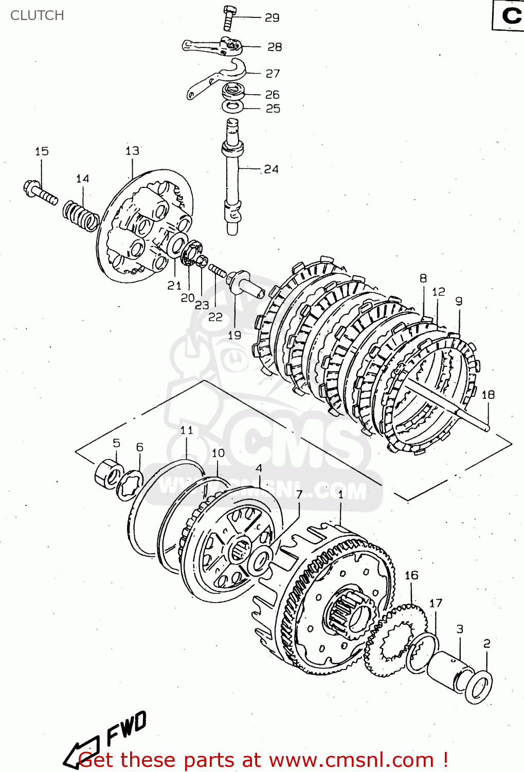 CLUTCH GN250 1998 (W) (E02 E04 E22 E24 E25 E34 E39)
