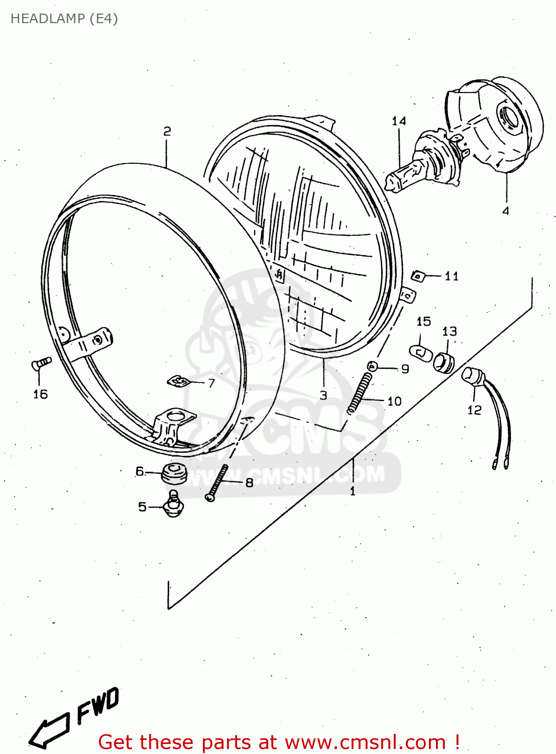HEADLAMP (E4) GN250 1998 (W) (E02 E04 E22 E24 E25 E34 E39)