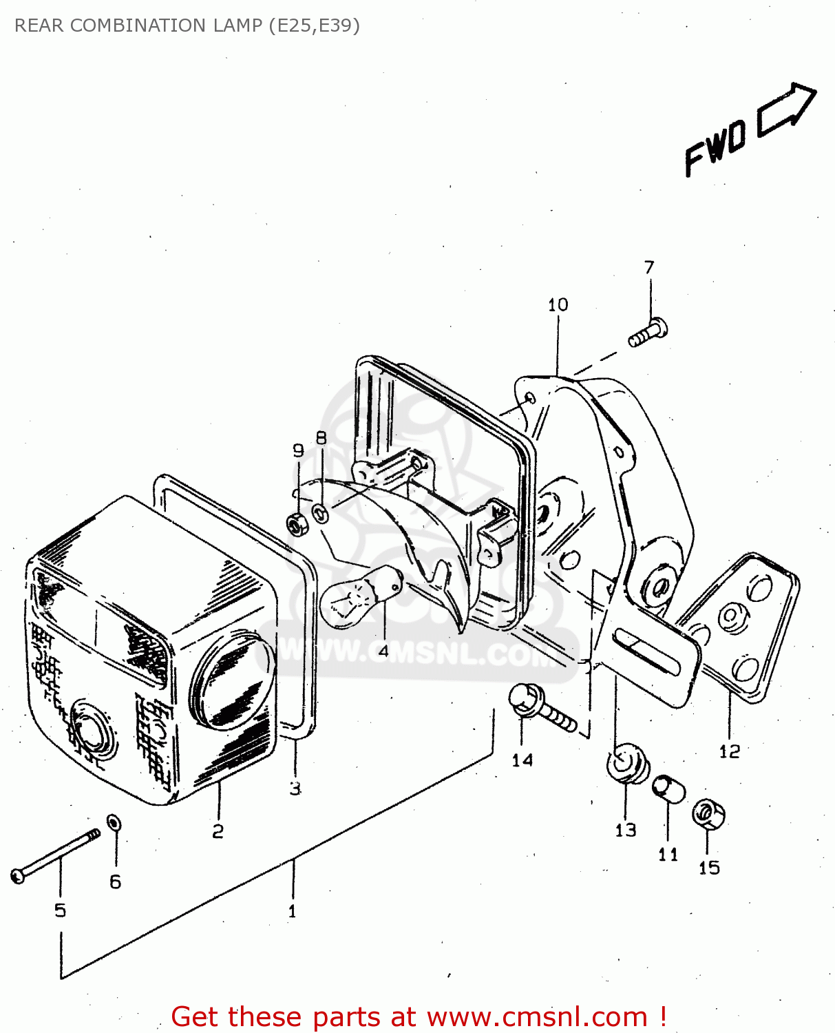 REAR COMBINATION LAMP (E25,E39) GN250 1998 (W) (E02 E04 E22 E24 E25 E34 E39)