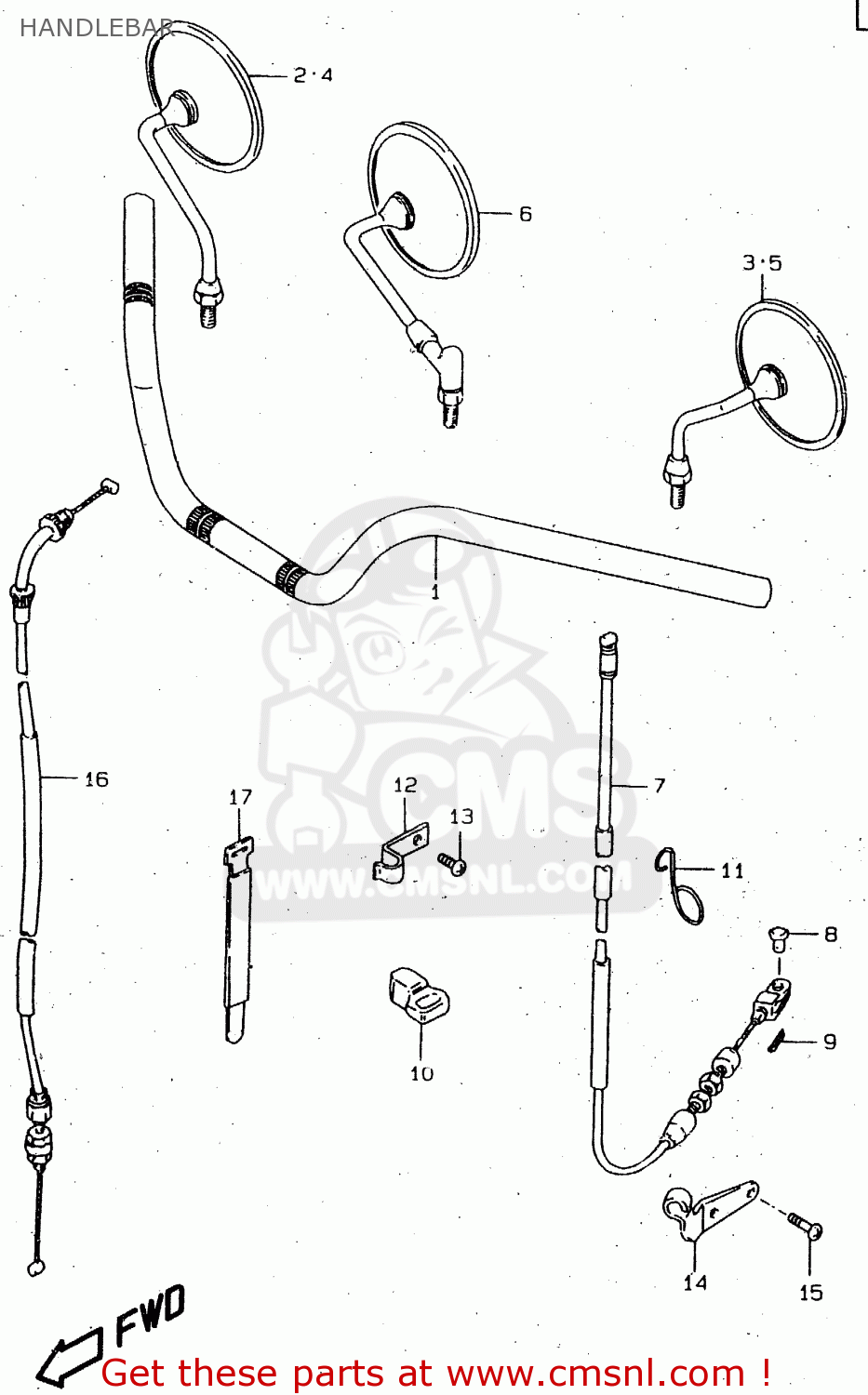 HANDLEBAR GN250 1998 (W) (E02 E04 E22 E24 E25 E34 E39)