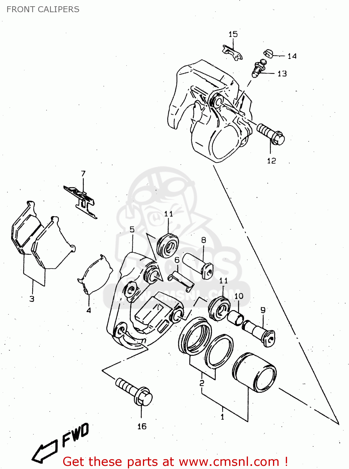 FRONT CALIPERS GN250 1998 (W) (E02 E04 E22 E24 E25 E34 E39)
