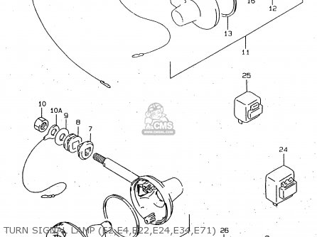 TURN SIGNAL LAMP (E2,E4,E22,E24,E34,E71) - GN250 1998 (W) (E02 E04 E22 E24 E25 E34 E39)
