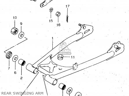 REAR SWINGING ARM - GN250 1998 (W) (E02 E04 E22 E24 E25 E34 E39)