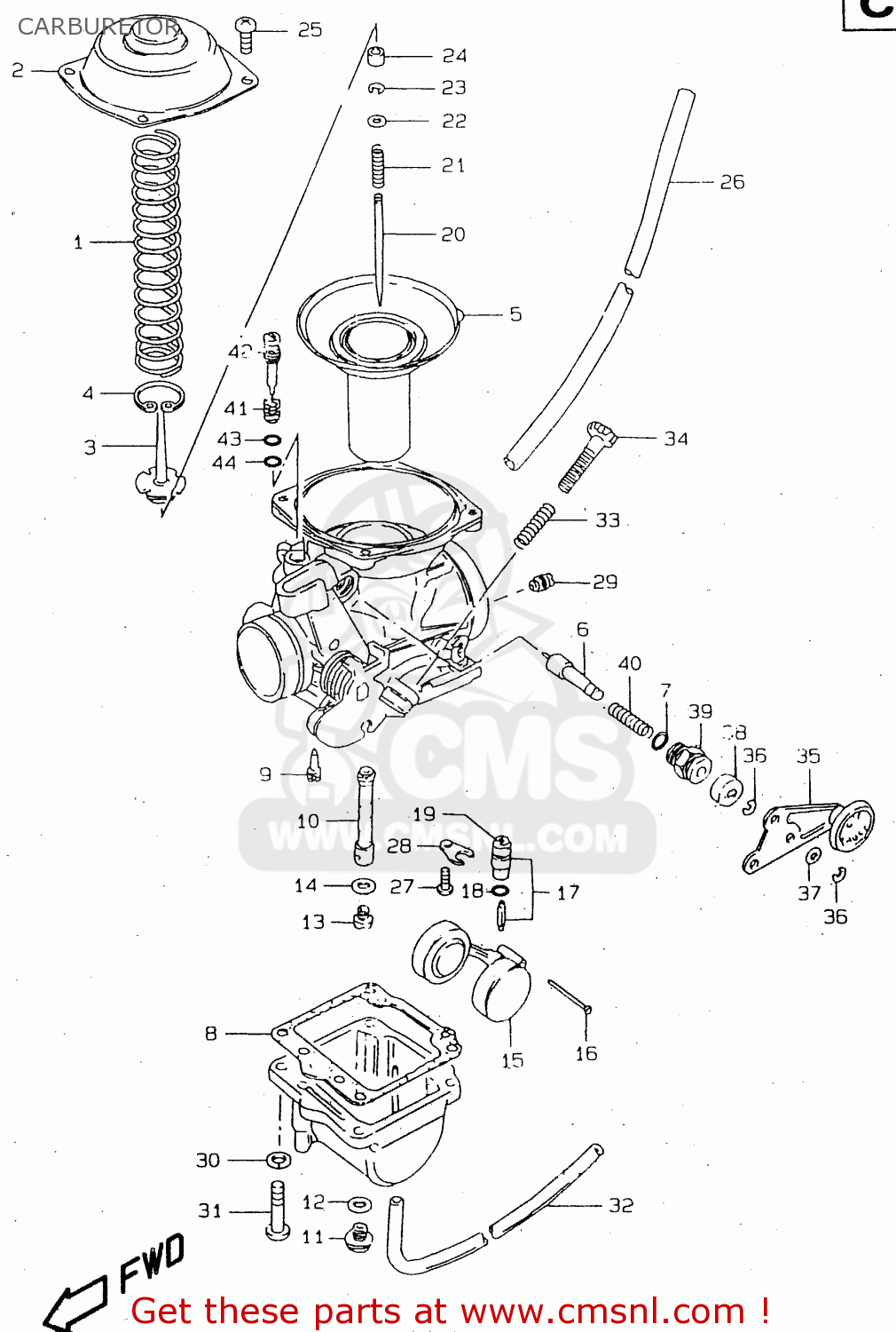 CARBURETOR GN250 1999 (X) (E02 E04 E22 E24 E25 E34 E39 E71) / P37