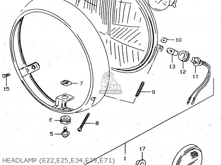 HEADLAMP (E22,E25,E34,E39,E71) - GN250 1999 (X) (E02 E04 E22 E24 E25 E34 E39 E71) / P37