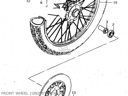 FRONT WHEEL (GN250T/W/X) - GN250 1999 (X) (E02 E04 E22 E24 E25 E34 E39 E71) / P37