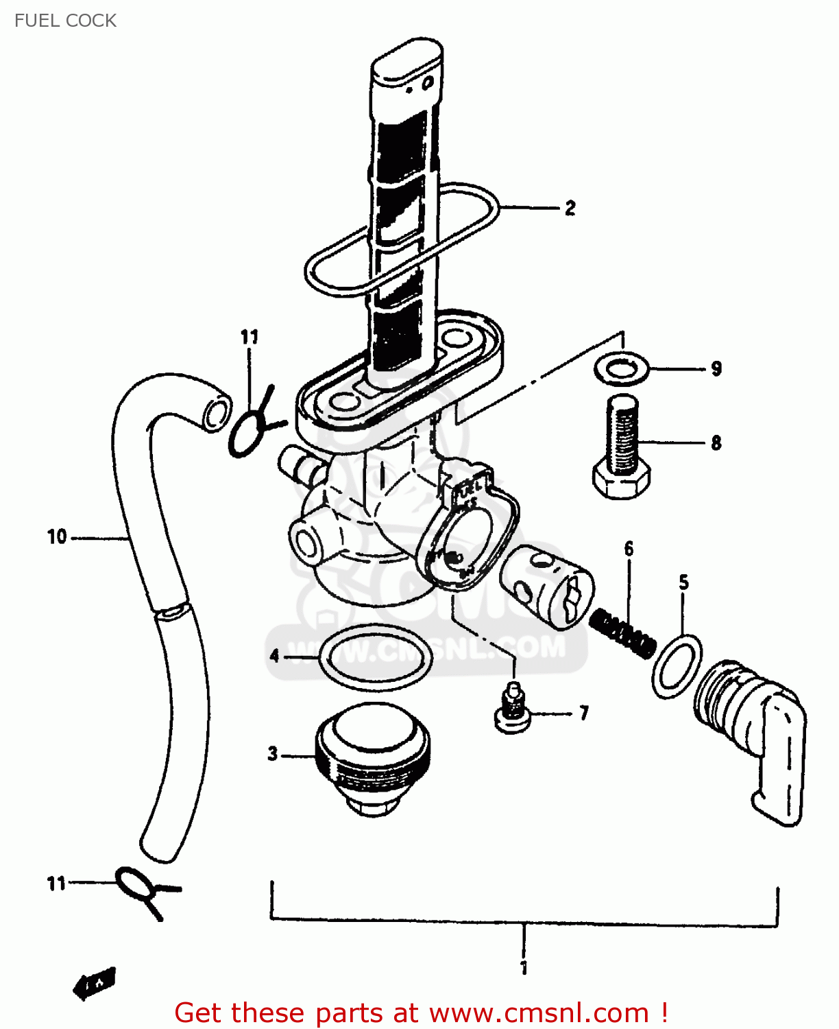 FUEL COCK GN250E 1994 (R) (E02 E04 E22 E24 E25 E34 E39 E53)