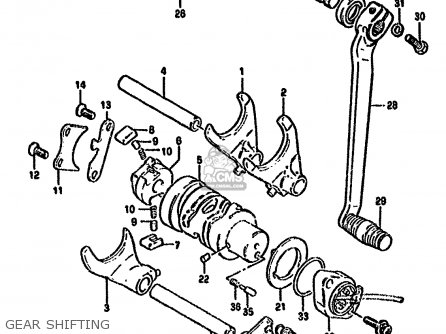 GEAR SHIFTING - GN250E 1994 (R) (E02 E04 E22 E24 E25 E34 E39 E53)