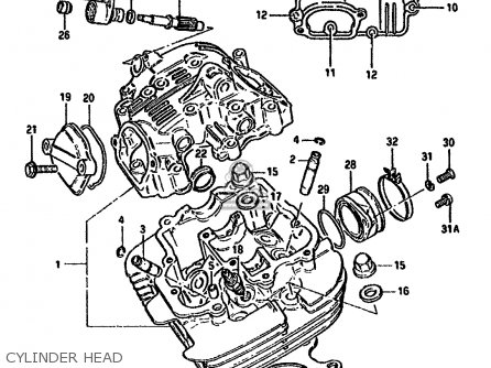 CYLINDER HEAD - GN250E 1994 (R) (E02 E04 E22 E24 E25 E34 E39 E53)