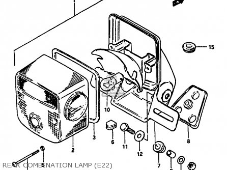 REAR COMBINATION LAMP (E22) - GN250E 1994 (R) (E02 E04 E22 E24 E25 E34 E39 E53)