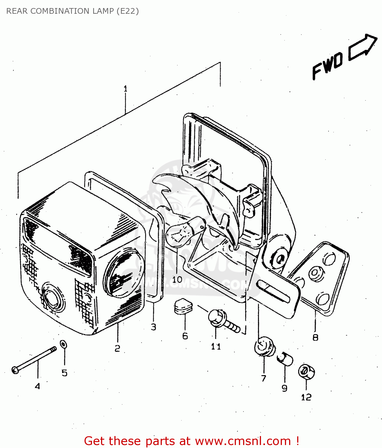 REAR COMBINATION LAMP (E22) GN250E 1996 (T) GENERAL (E01)