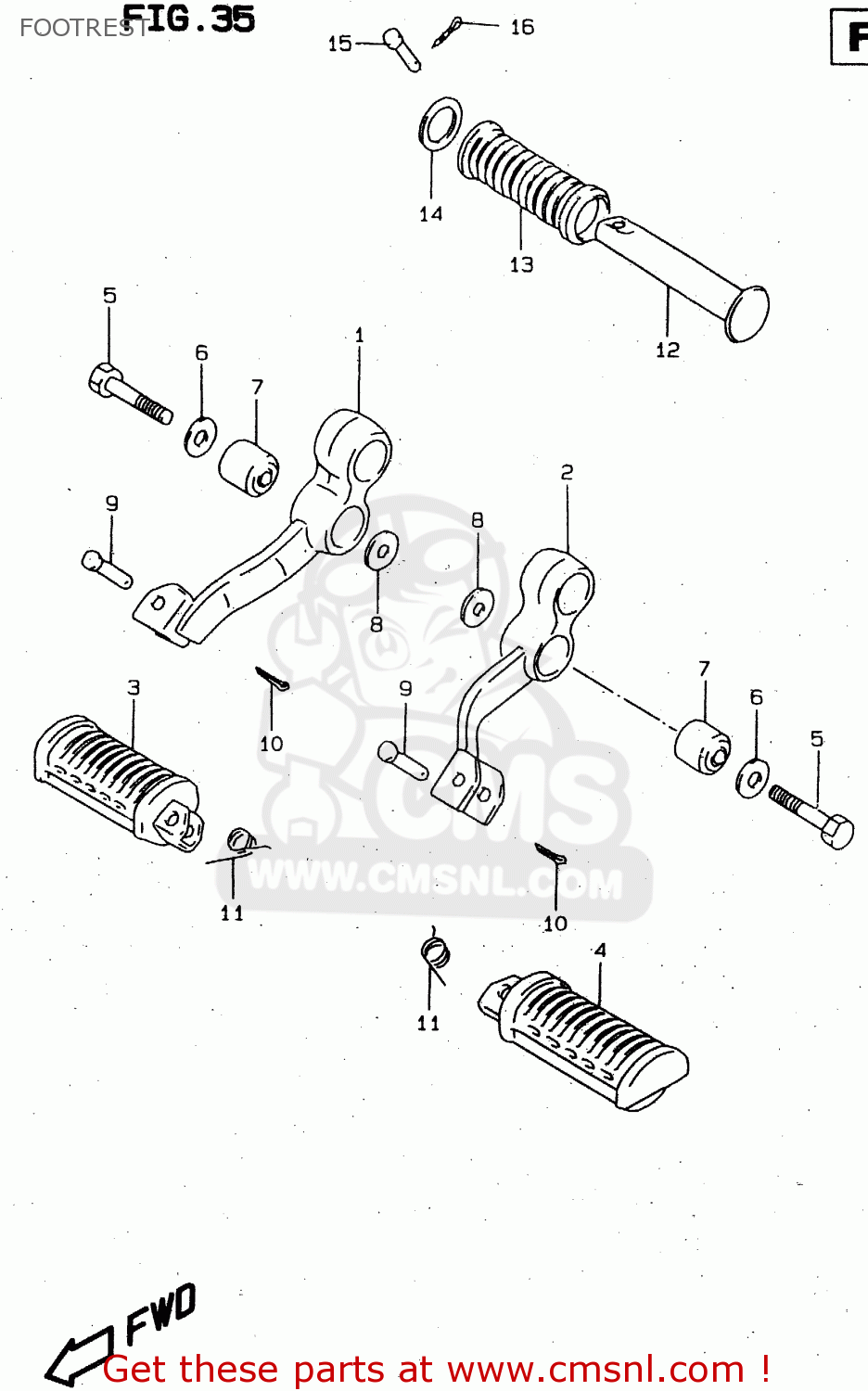 FOOTREST GN250E 1996 (T) GENERAL (E01)