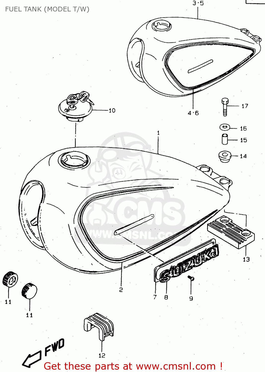FUEL TANK (MODEL T/W) GN250E 1996 (T) GENERAL (E01)