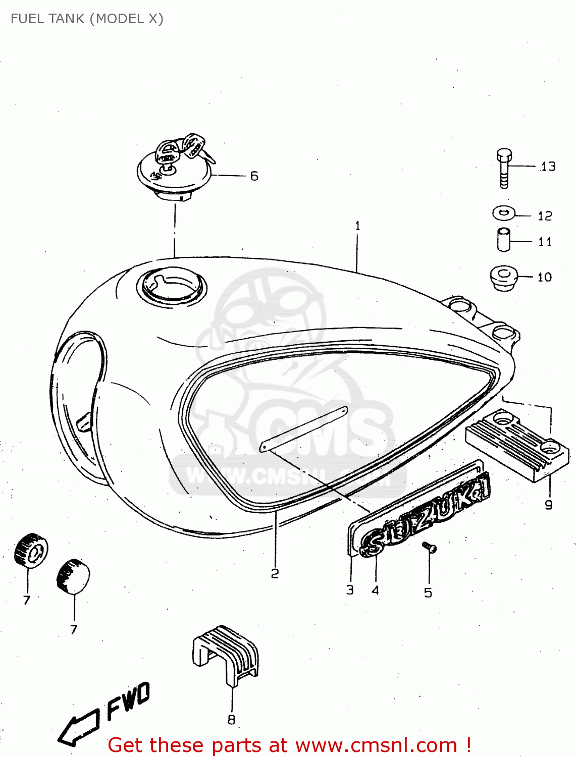 FUEL TANK (MODEL X) GN250E 1996 (T) GENERAL (E01)