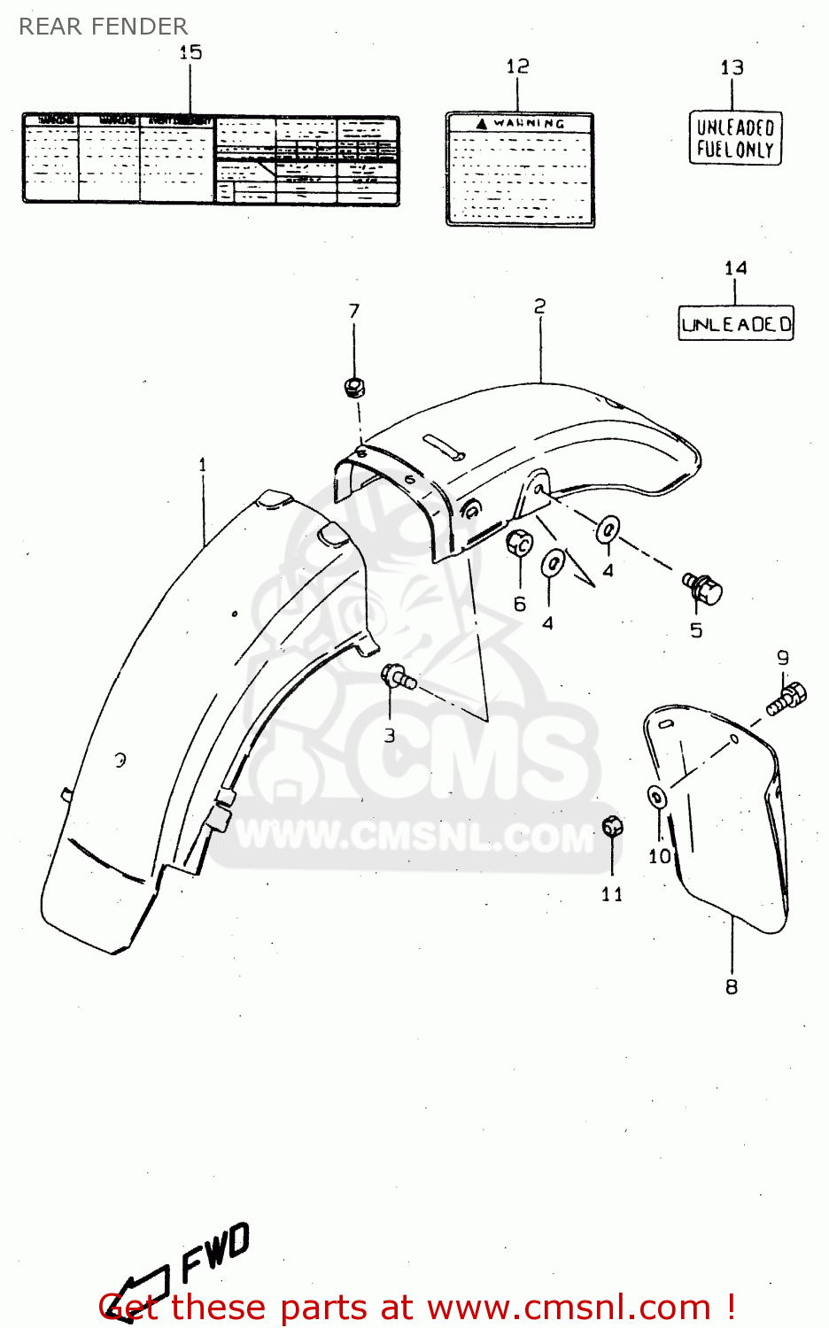REAR FENDER GN250E 1996 (T) GENERAL (E01)