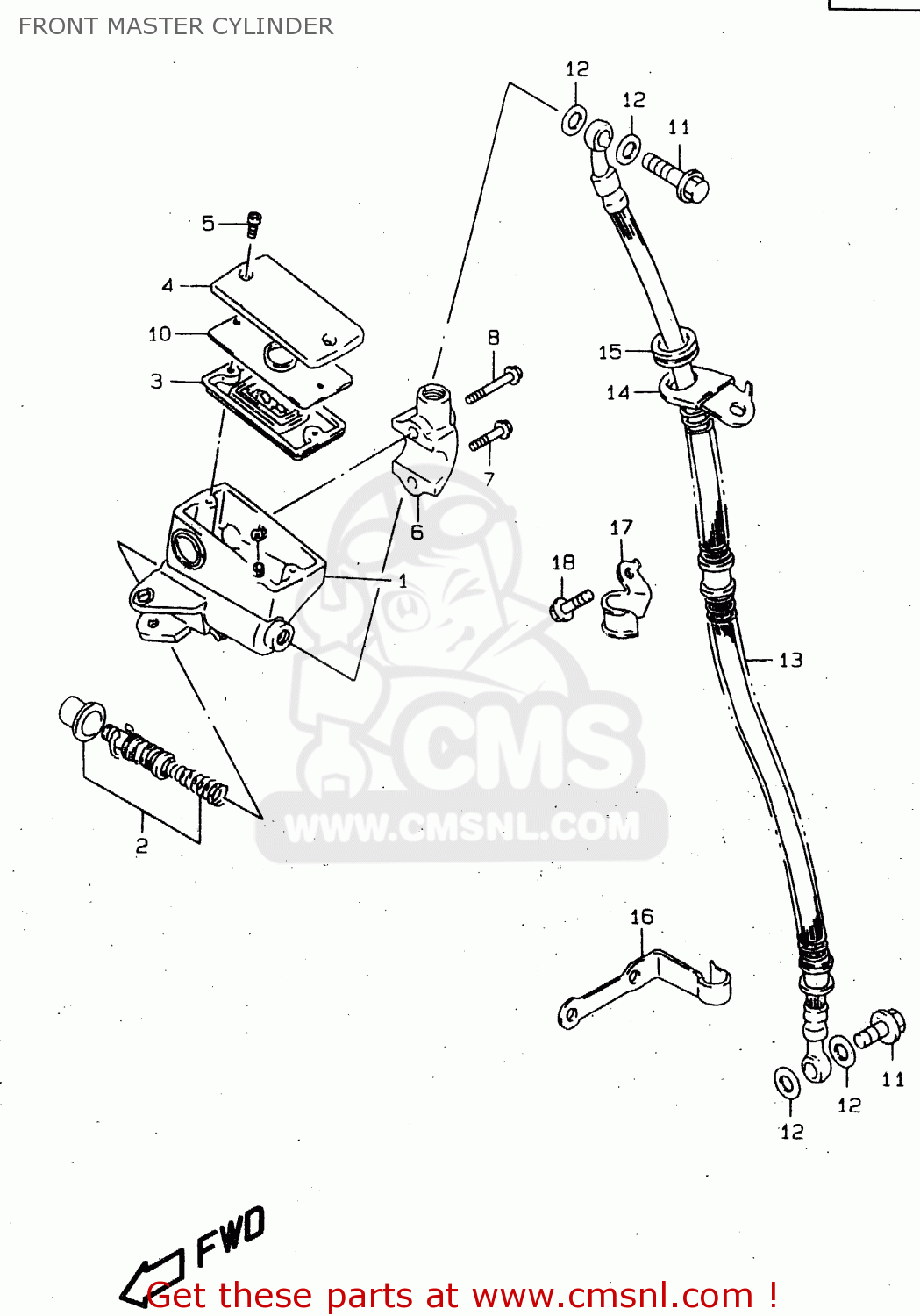 FRONT MASTER CYLINDER GN250E 1996 (T) GENERAL (E01)