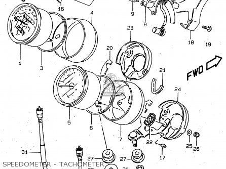 SPEEDOMETER - TACHOMETER - GN250E 1996 (T) GENERAL (E01)
