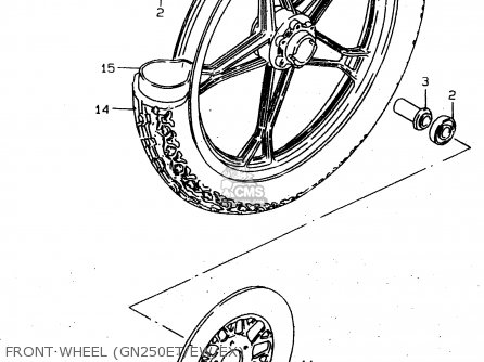 FRONT WHEEL (GN250ET/EW/EX) - GN250E 1996 (T) GENERAL (E01)