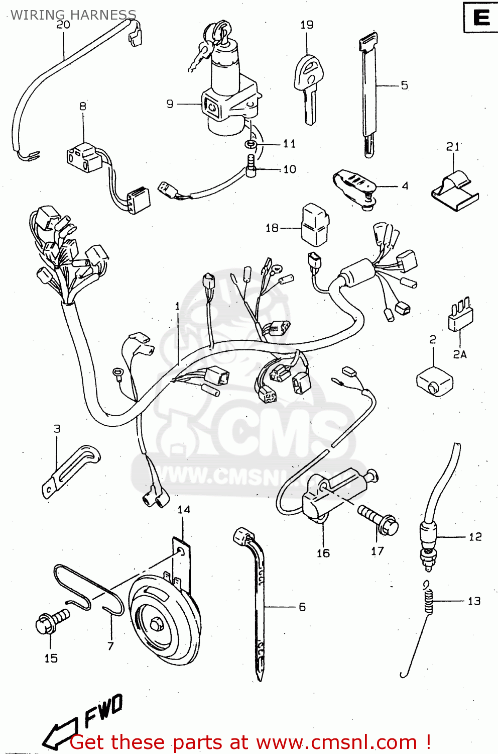 WIRING HARNESS GN250E 1998 (W) GENERAL (E01)