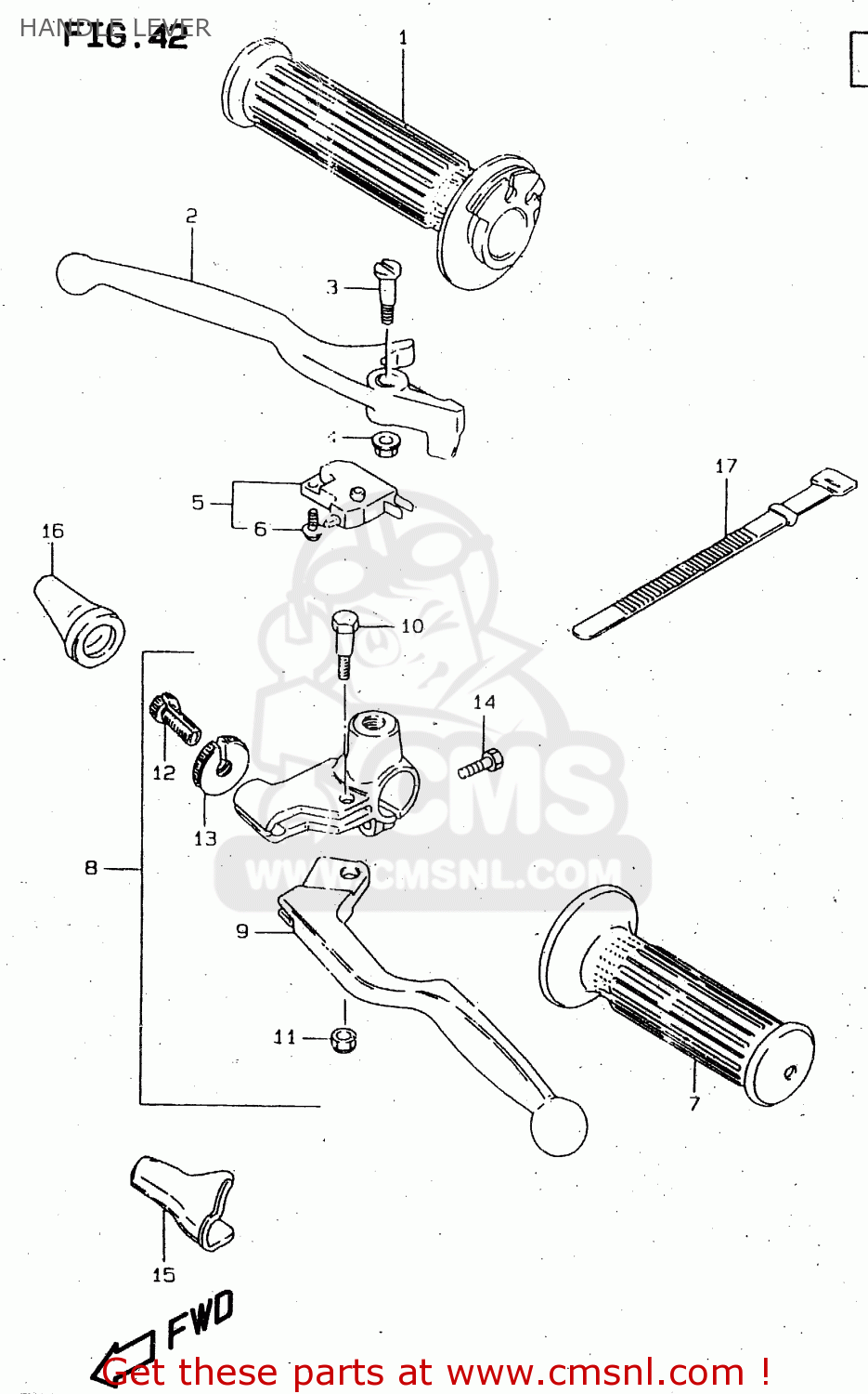 HANDLE LEVER GN250E 1998 (W) GENERAL (E01)